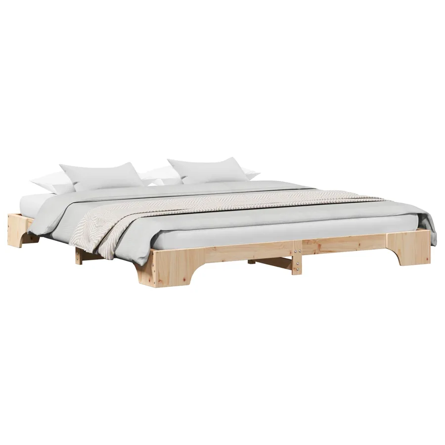 Cadre de lit Naturel 180 x 200 cm Pin massif - 2
