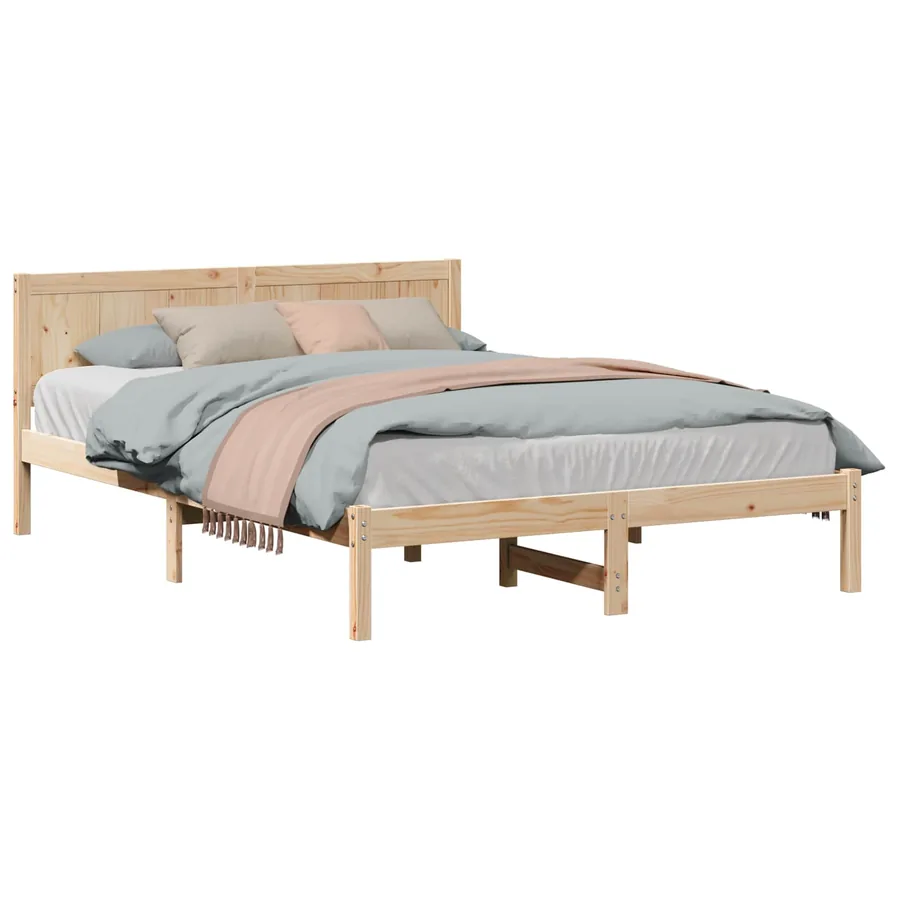 Cadre de lit Marron 160 x 200 cm Bois de pin massif - 2