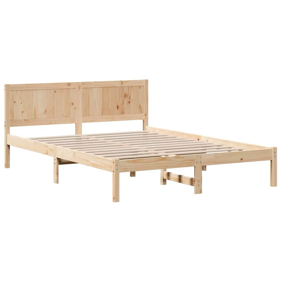 Cadre de lit Marron 160 x 200 cm Bois de pin massif - 4