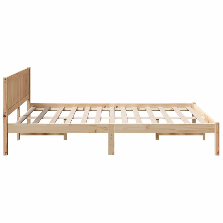 Cadre de lit Marron 160 x 200 cm Bois de pin massif - 6