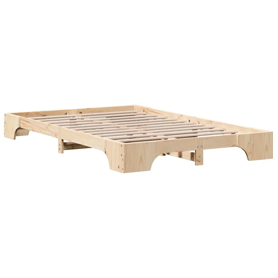 Cadre de lit Naturel 140 x 190 cm Pin massif - 4