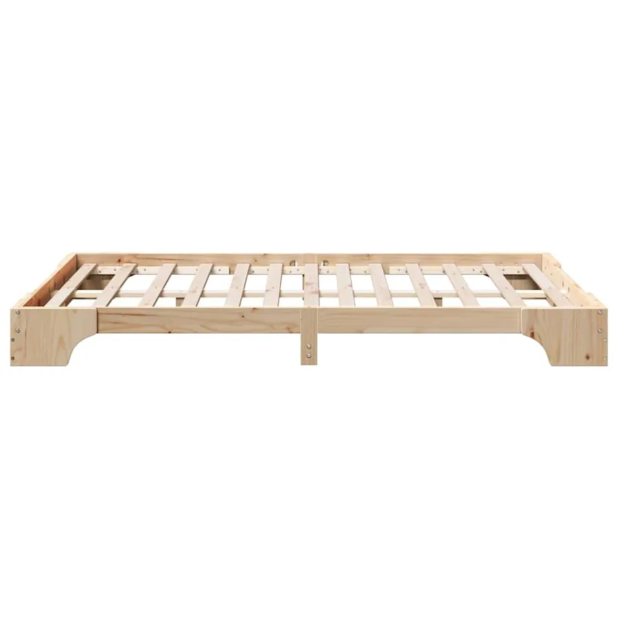 Cadre de lit Naturel 140 x 190 cm Pin massif - 6
