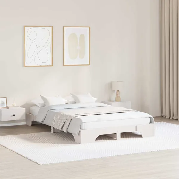 Cadre de lit Blanc 120 x 200 cm Pin massif