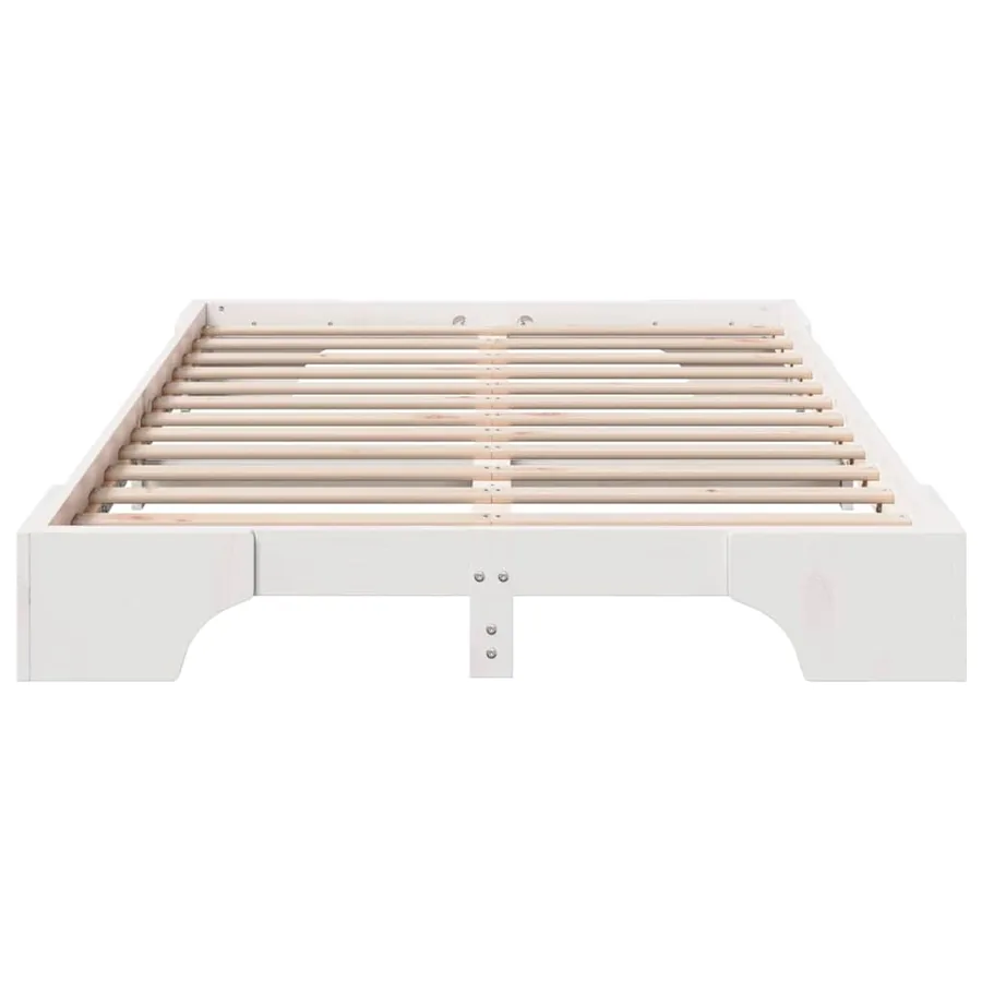 Cadre de lit Blanc 120 x 200 cm Pin massif - 5