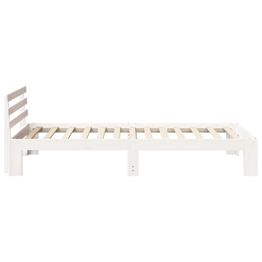 Cadre de lit avec tête de lit Blanc 90 x 190 cm Pin massif - 6