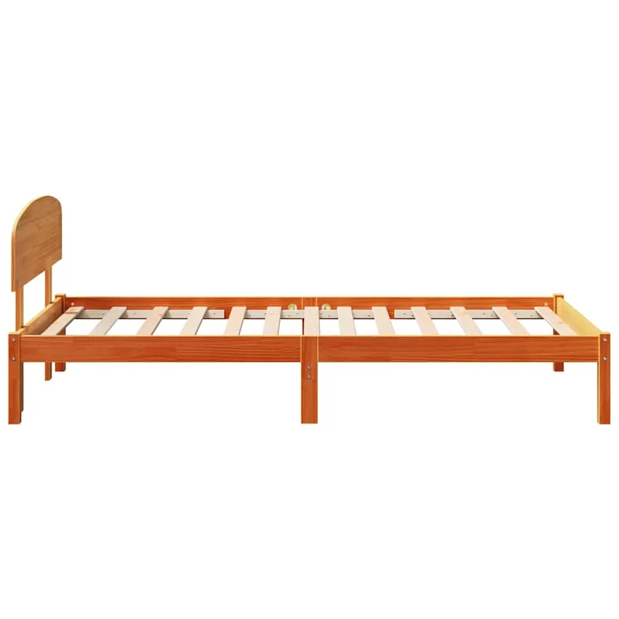 Cadre de lit avec tête de lit Brun cire 80 x 200 cm Pin massif - 6