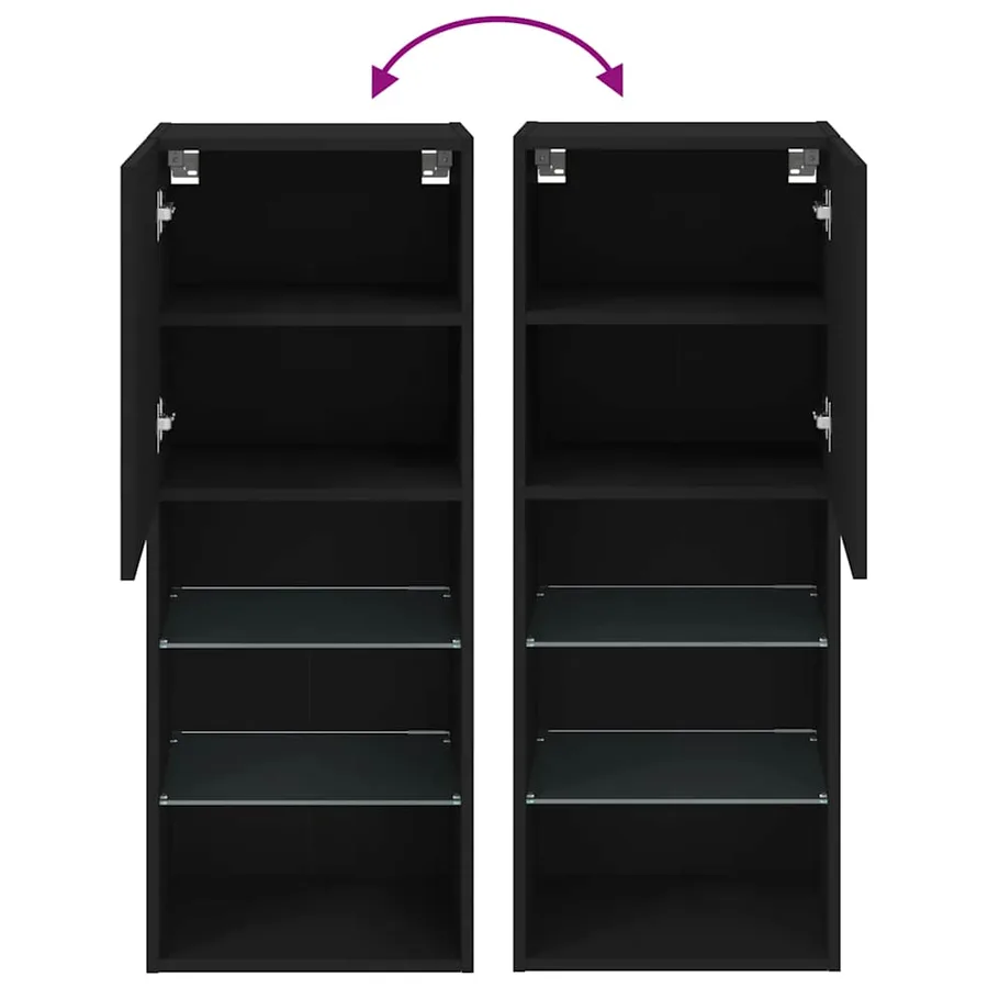 Meuble TV avec lumières LED noir 40,5x30x102 cm - 12
