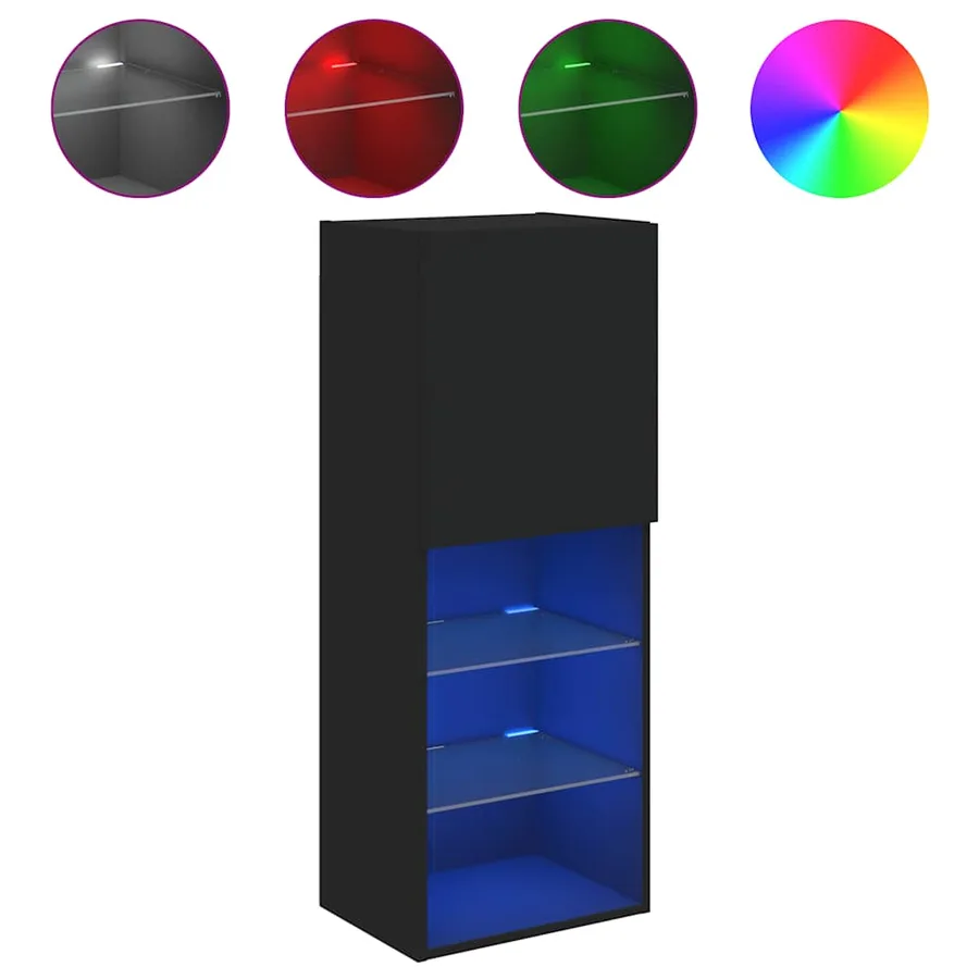 Meuble TV avec lumières LED noir 40,5x30x102 cm - 2