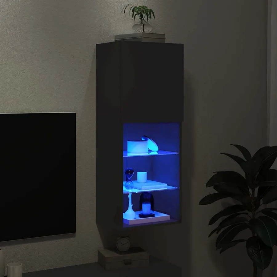 Meuble TV avec lumières LED noir 40,5x30x102 cm - 5