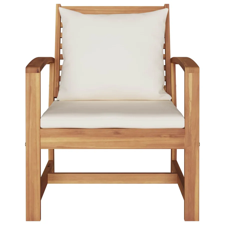 Chaise avec coussin 2 Pièce Marron et Crème 65 x 60 x 76,5 cm - 6