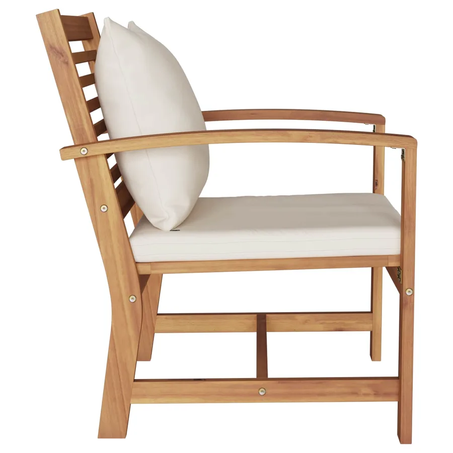 Chaise avec coussin 2 Pièce Marron et Crème 65 x 60 x 76,5 cm - 7