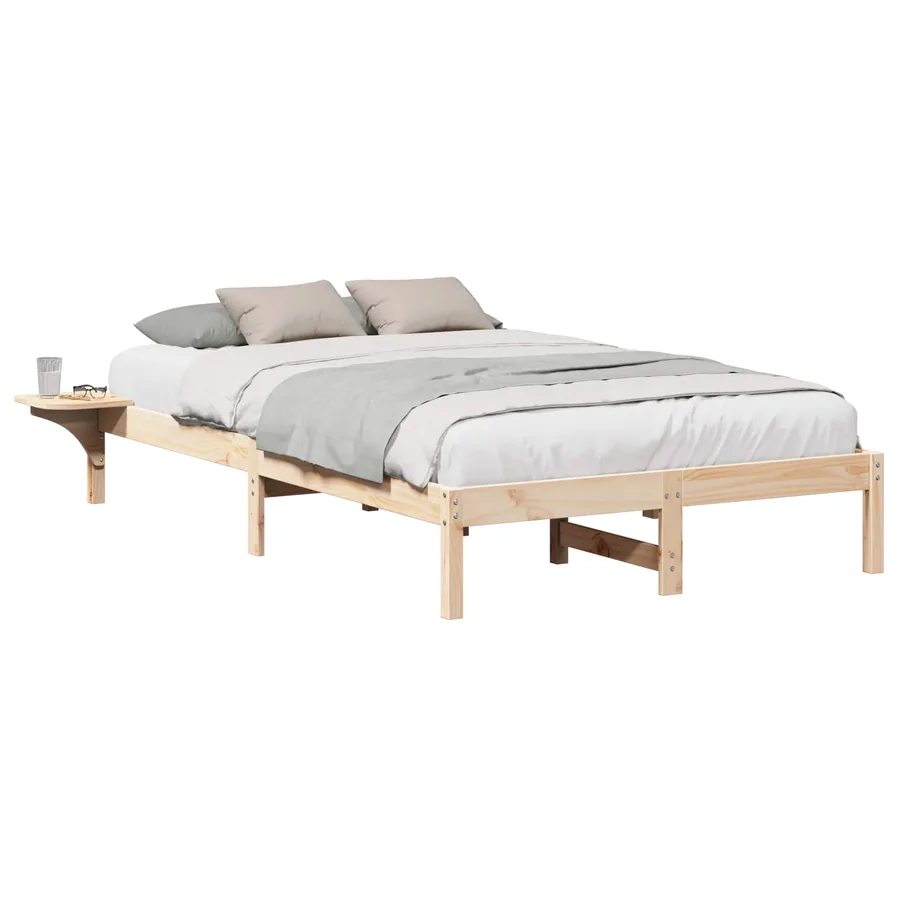Cadre de lit Naturel 120 x 190 cm Pin massif - 2