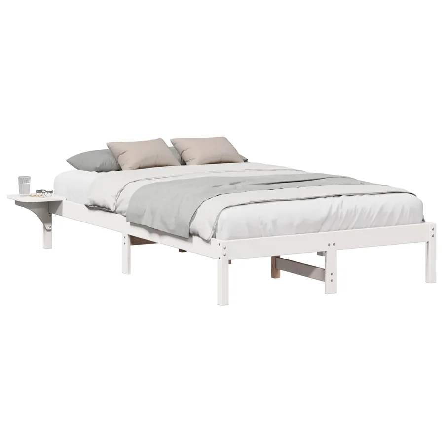 Cadre de lit Blanc 120 x 190 cm Pin massif - 2