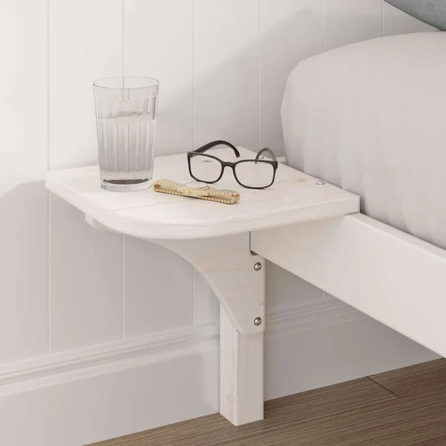 Cadre de lit Blanc 120 x 190 cm Pin massif - 3