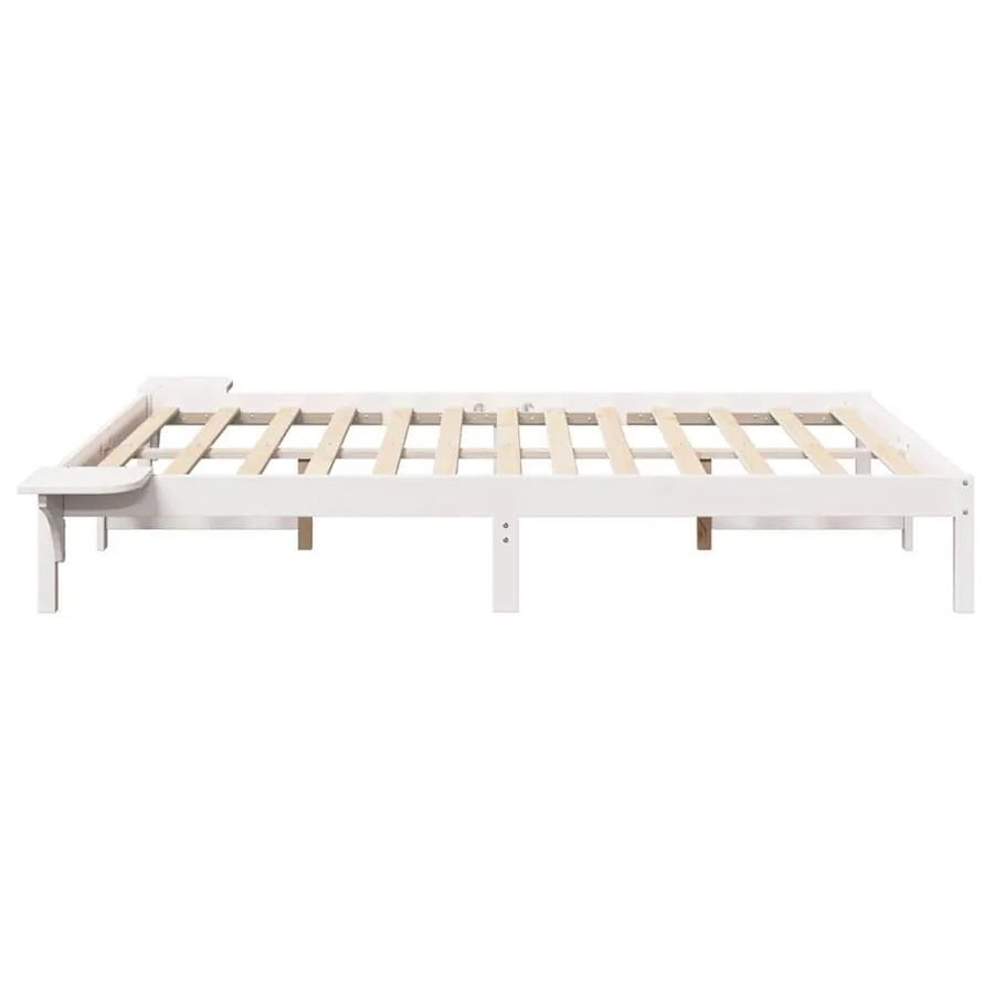 Cadre de lit Blanc 120 x 190 cm Pin massif - 6