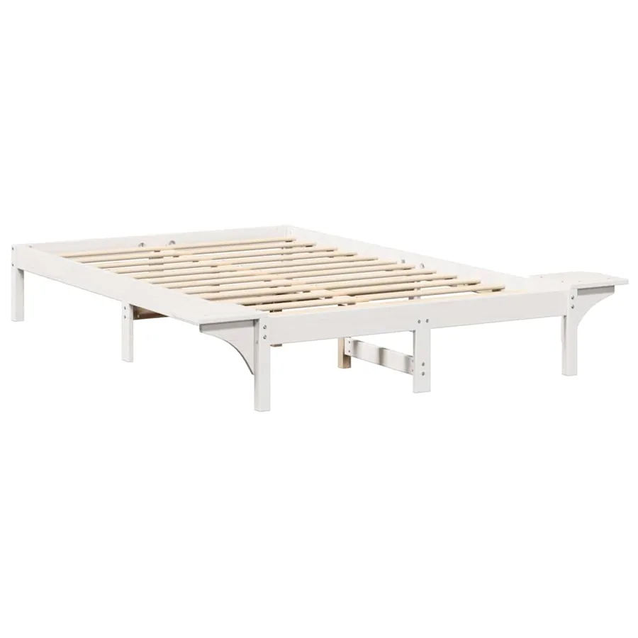 Cadre de lit Blanc 120 x 190 cm Pin massif - 7
