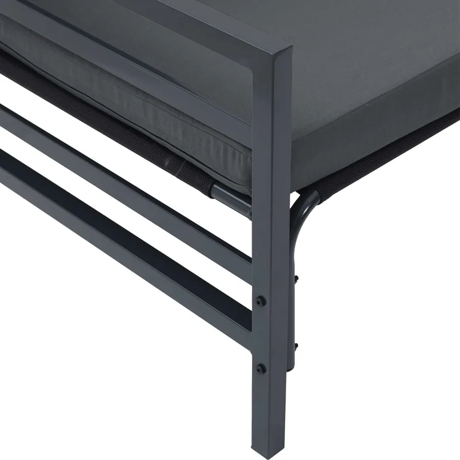 Ensemble de canapé de jardin avec coussin 6 pcs Noir Acier - 10