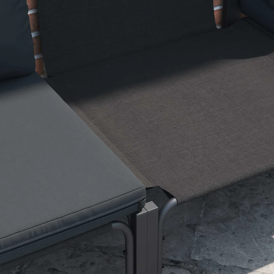 Ensemble de canapé de jardin avec coussin 6 pcs Noir Acier - 6