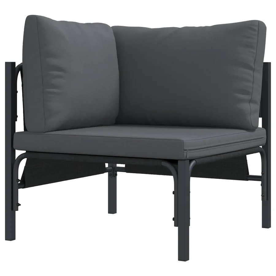 Ensemble de canapé de jardin avec coussin 6 pcs Noir Acier - 7