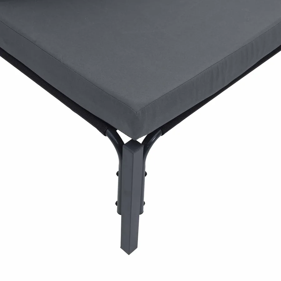 Ensemble de canapé de jardin avec coussin 6 pcs Noir Acier - 9