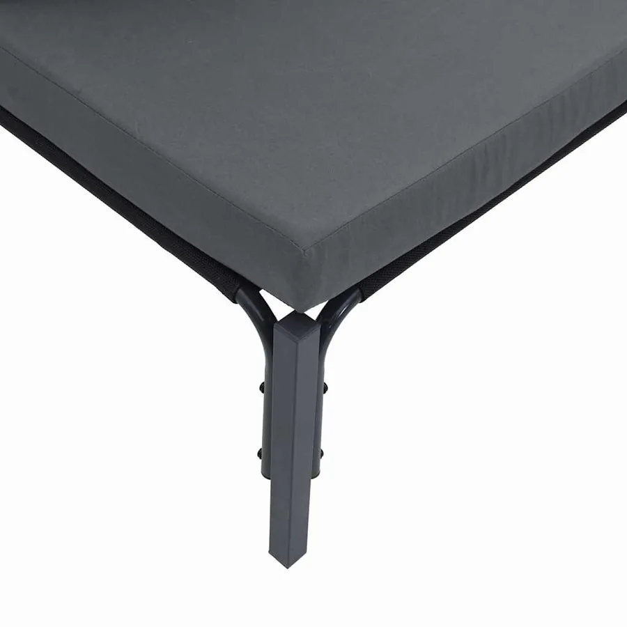Ensemble de canapé de jardin avec coussin 12 pcs Noir Acier - 7