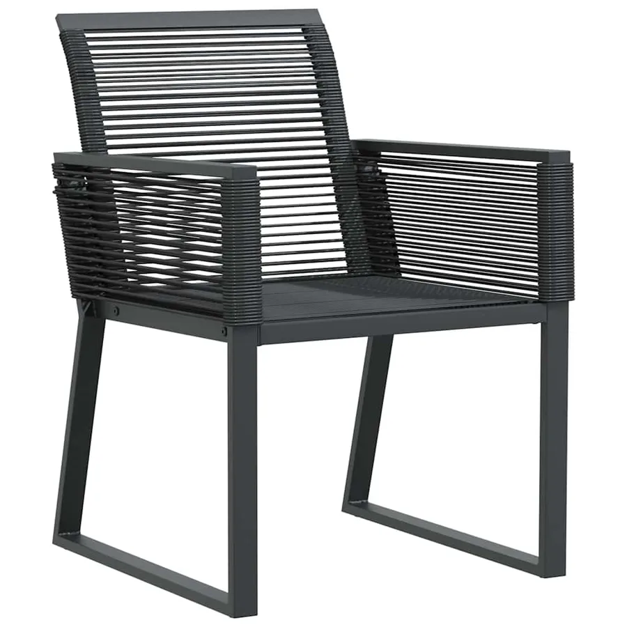 Ensemble de salle à manger pour jardin 7 pcs Noir polyrotin - 6