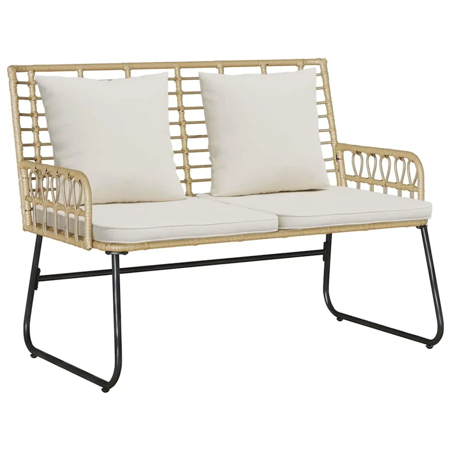 Ensemble de salle à manger pour jardin 3 pcs Marron et Crème - 5