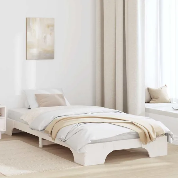 Cadre de lit Blanc 90 x 190 cm Pin massif