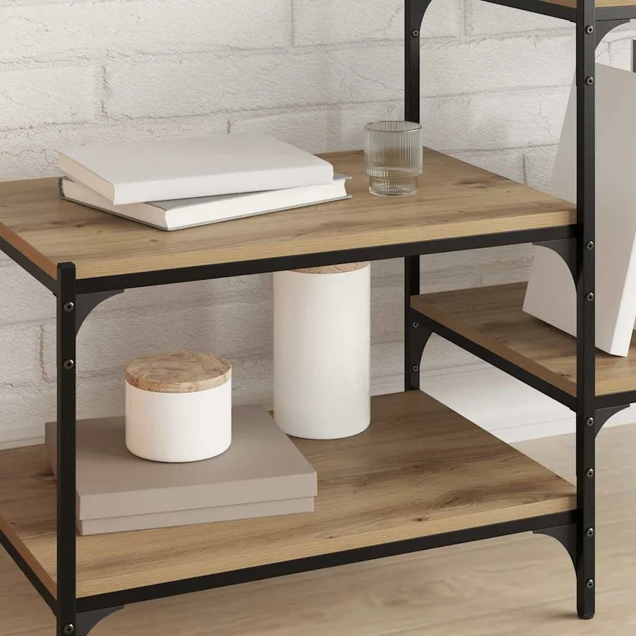 Étagère à livres 3 niveaux 4 pcs 60 x 40 x 1,5 cm Marron - 4