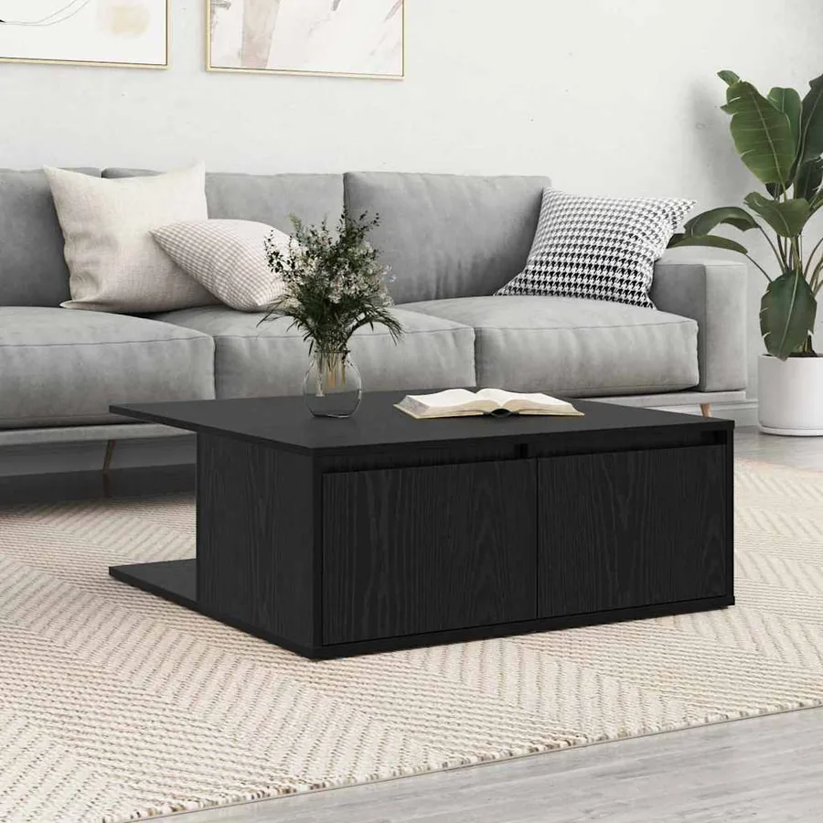 Table basse Chêne noir 80 x 80 x 31 cm Bois d'ingénierie