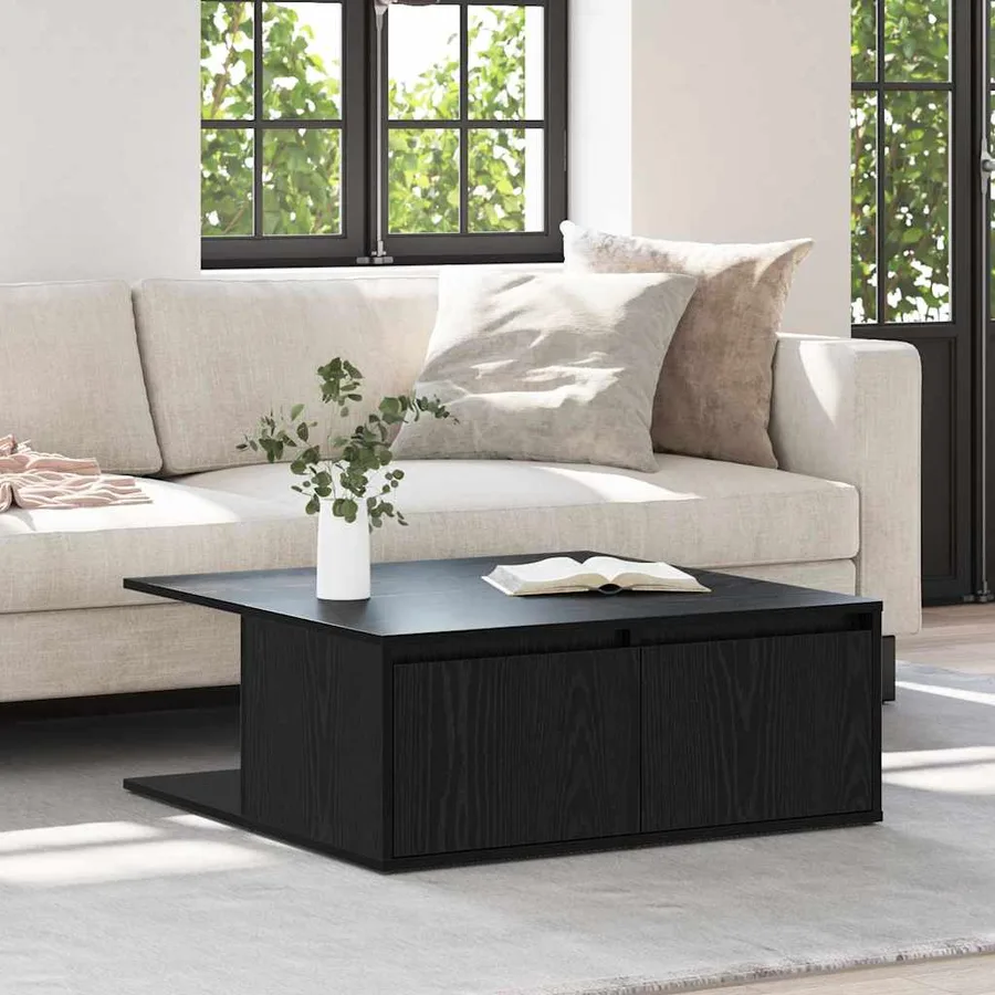 Table basse Chêne noir 80 x 80 x 31 cm Bois d'ingénierie - 4