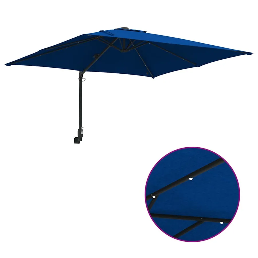 Parasol de jardin 248,5 x 247,5 x 160 cm Polyester et Acier - 8