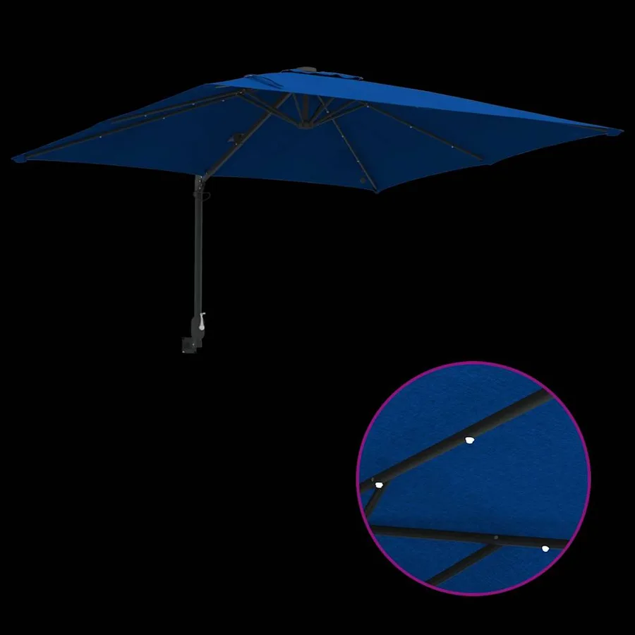 Parasol de jardin 248,5 x 247,5 x 160 cm Polyester et Acier - 9