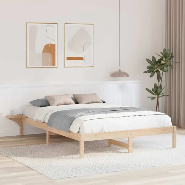 Cadre de lit Naturel 150 x 200 cm Pin massif