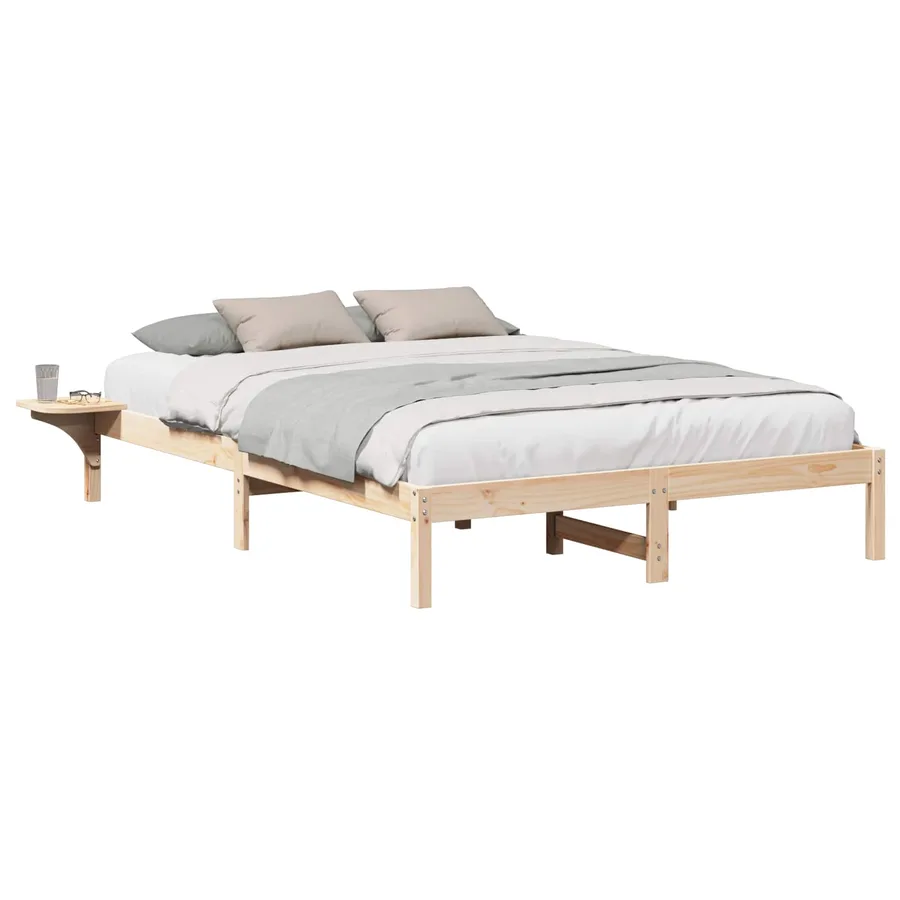 Cadre de lit Naturel 150 x 200 cm Pin massif - 2