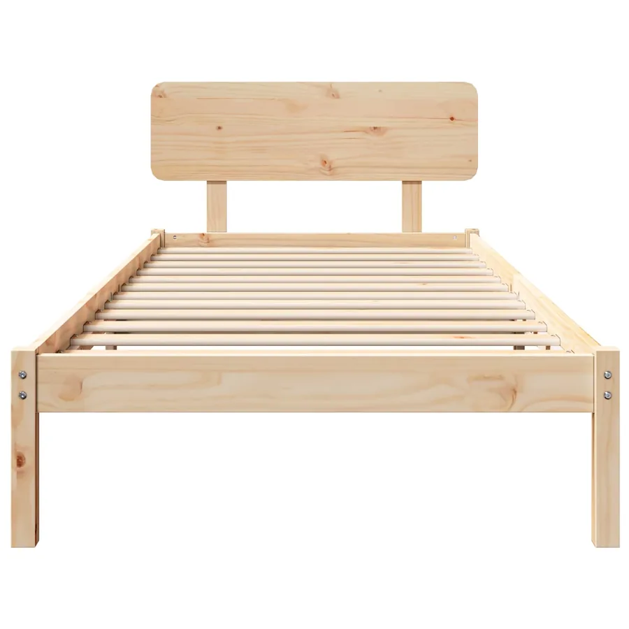 Cadre de lit avec tête de lit Naturel 90 x 190 cm Pin massif - 3