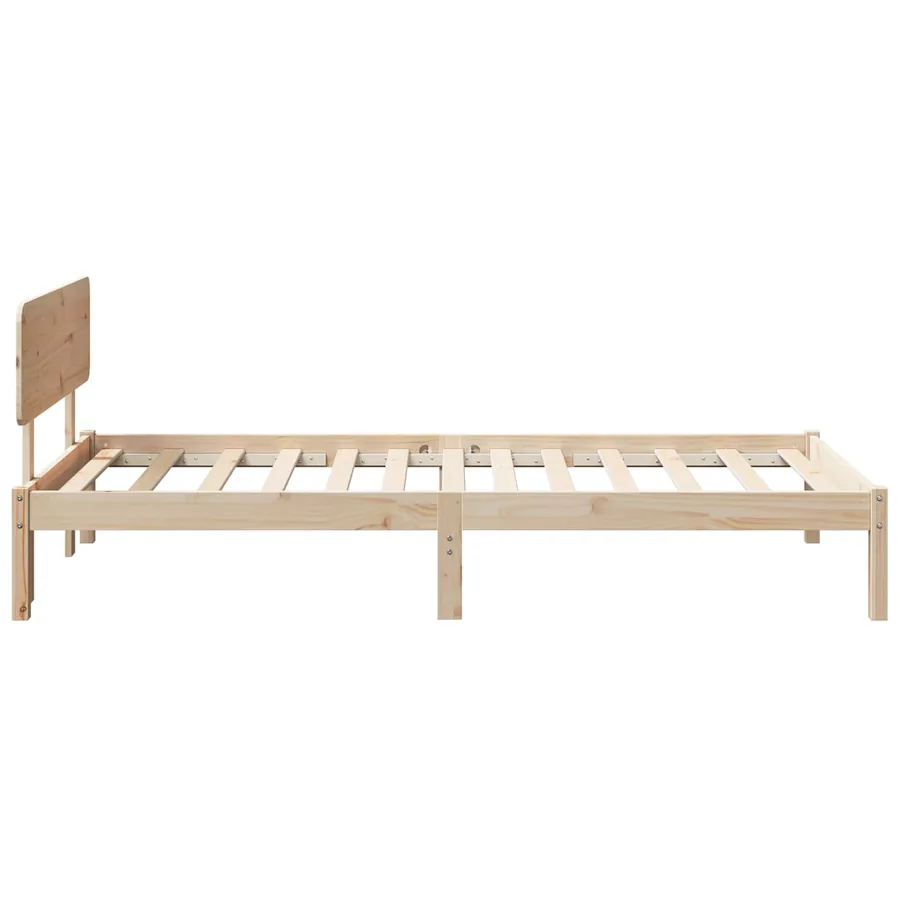 Cadre de lit avec tête de lit Naturel 90 x 190 cm Pin massif - 4