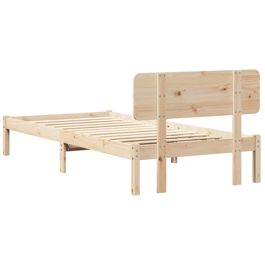 Cadre de lit avec tête de lit Naturel 90 x 190 cm Pin massif - 6