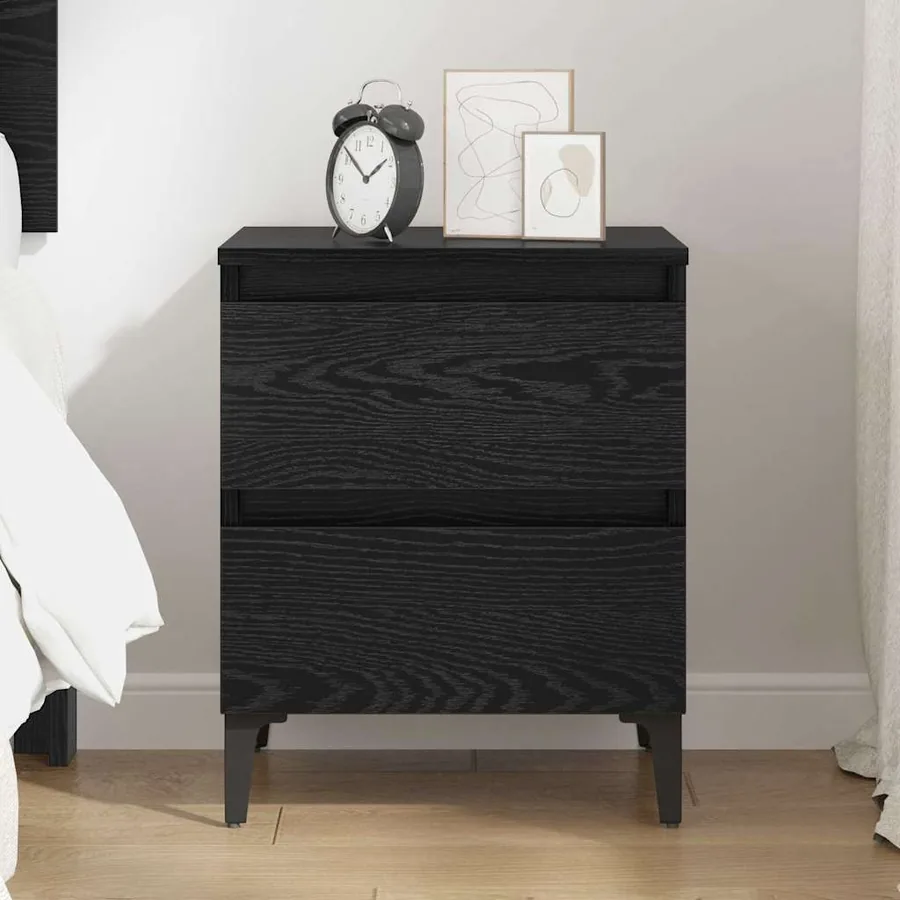 Cabinet de chevet Chêne noir 40 x 35 x 50 cm Bois d'ingénierie - 4