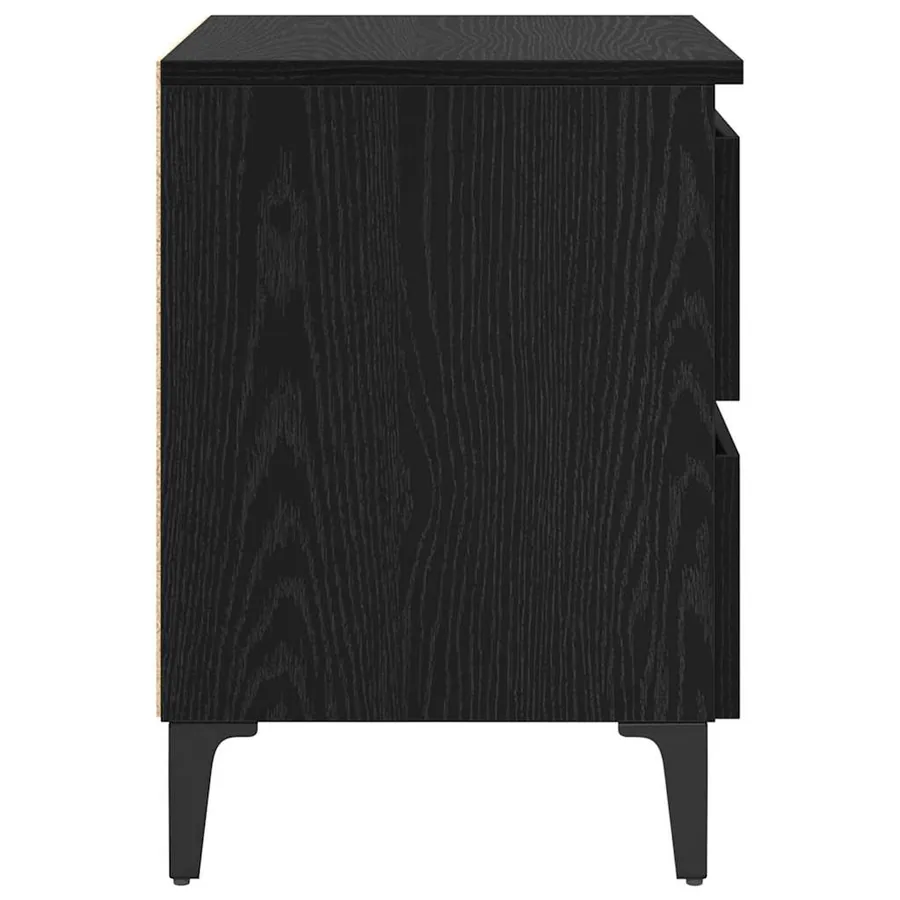 Cabinet de chevet Chêne noir 40 x 35 x 50 cm Bois d'ingénierie - 7