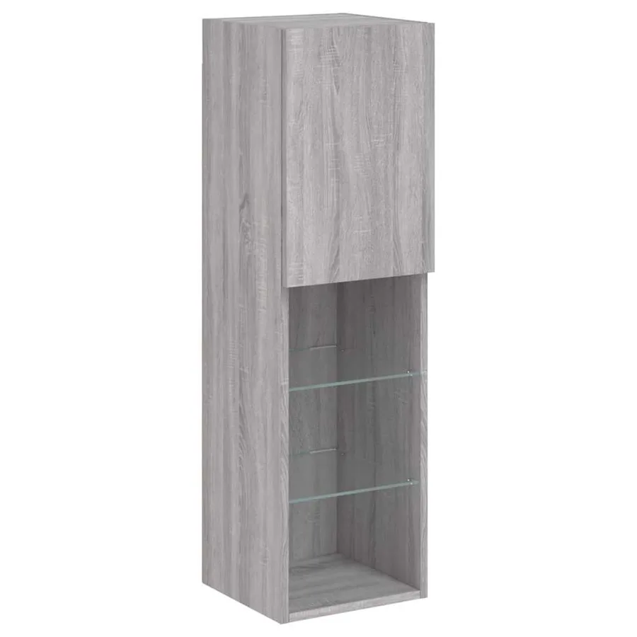 Unités murales TV avec LED 5 pcs gris sonoma bois d'ingénierie - 8