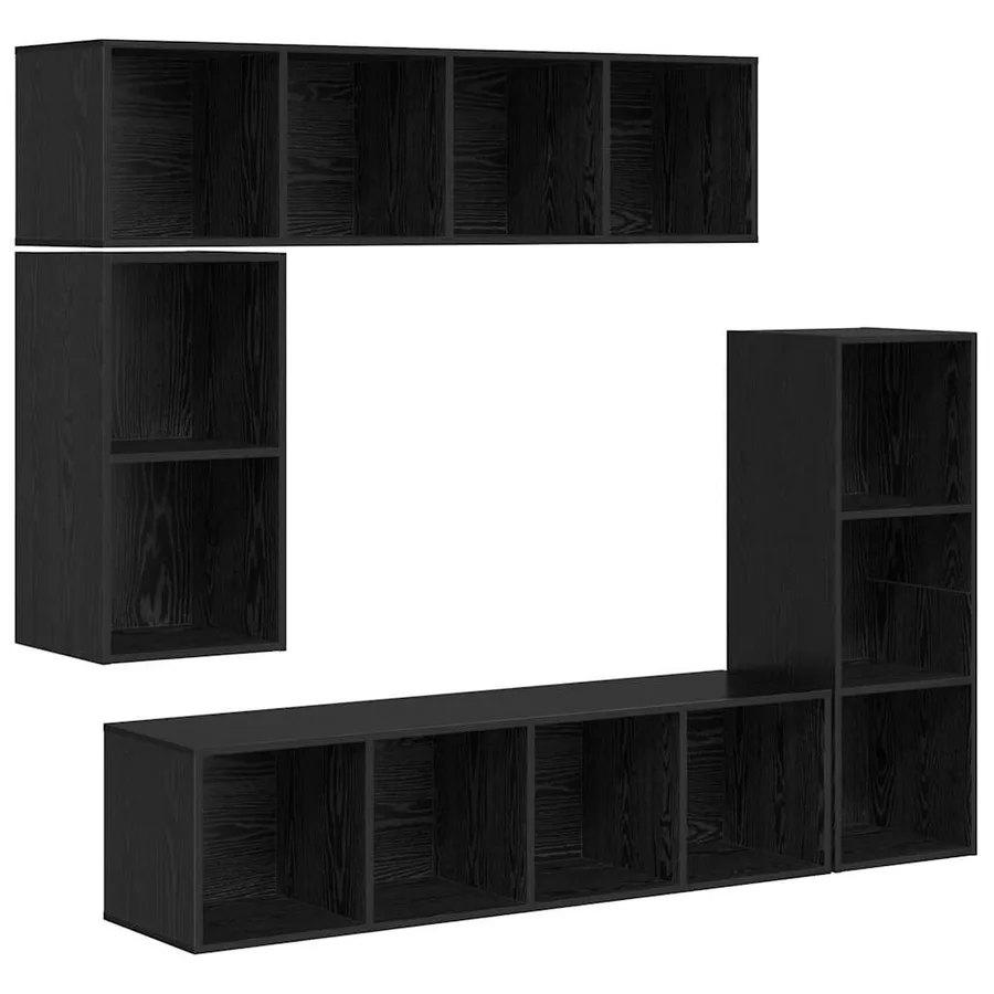 Ensemble meuble TV 4 pcs Chêne noir Bois d'ingénierie - 2