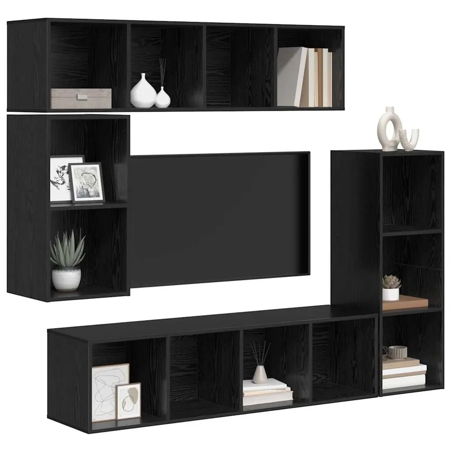 Ensemble meuble TV 4 pcs Chêne noir Bois d'ingénierie - 3