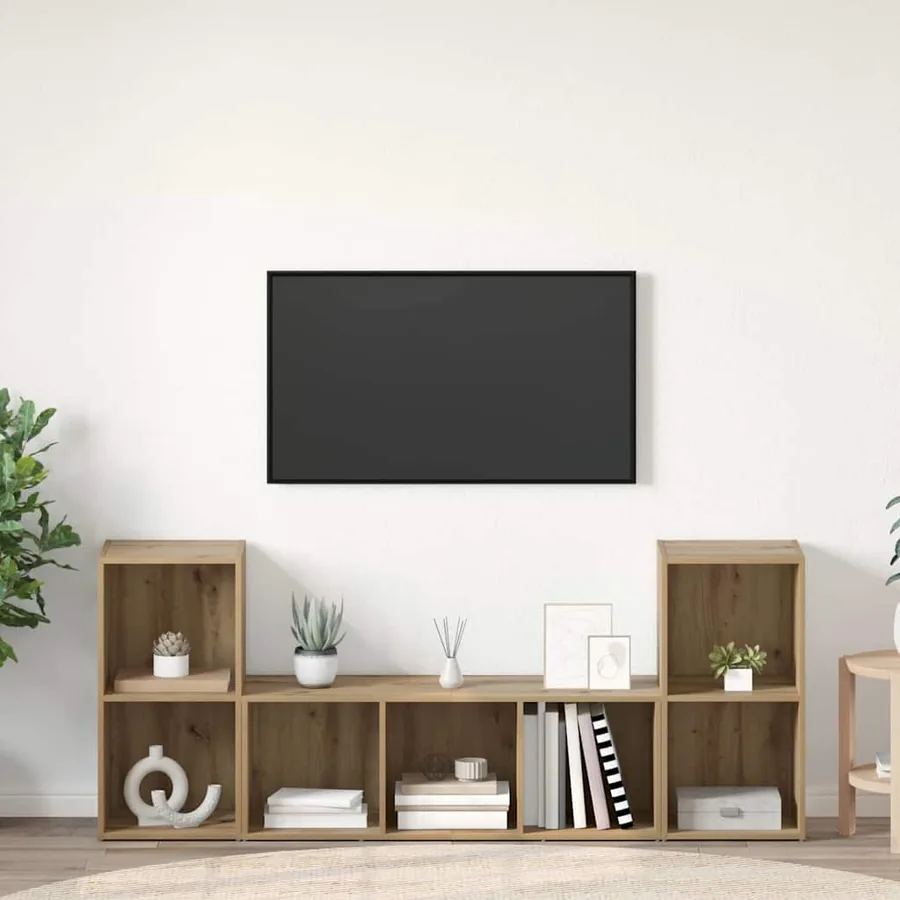 Ensemble meuble TV 3 pcs Marron Bois d'ingénierie