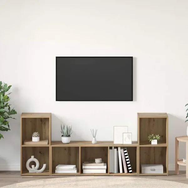 Ensemble meuble TV 3 pcs Marron Bois d'ingénierie