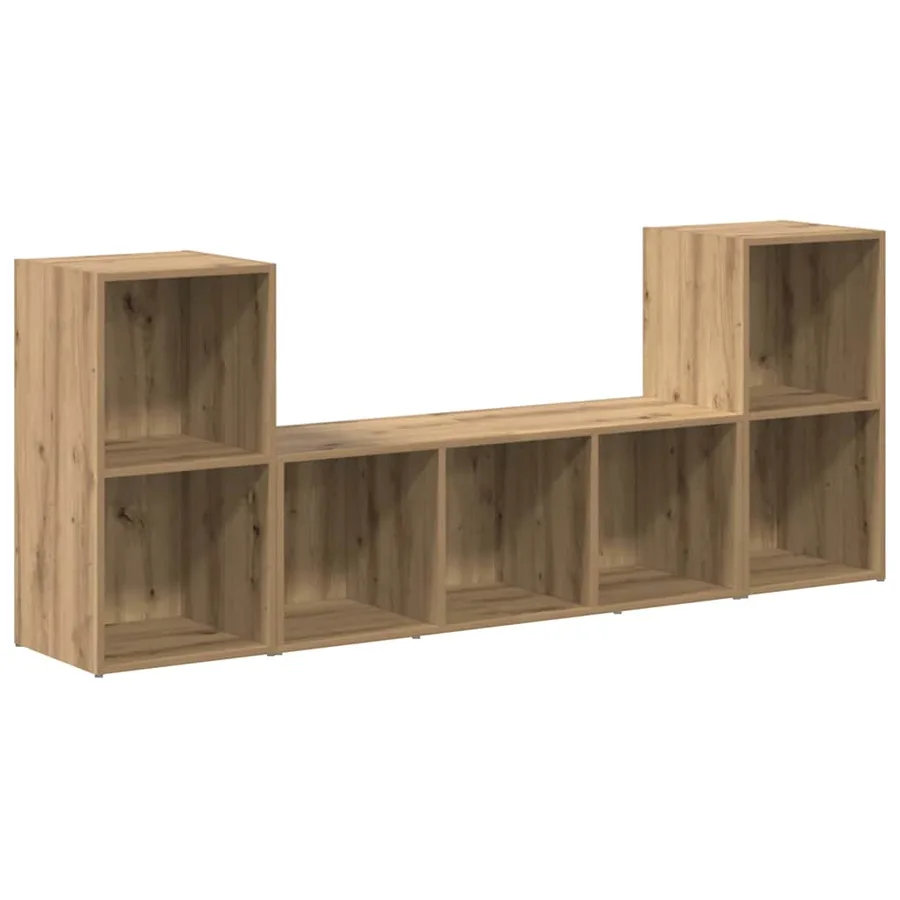 Ensemble meuble TV 3 pcs Marron Bois d'ingénierie - 2