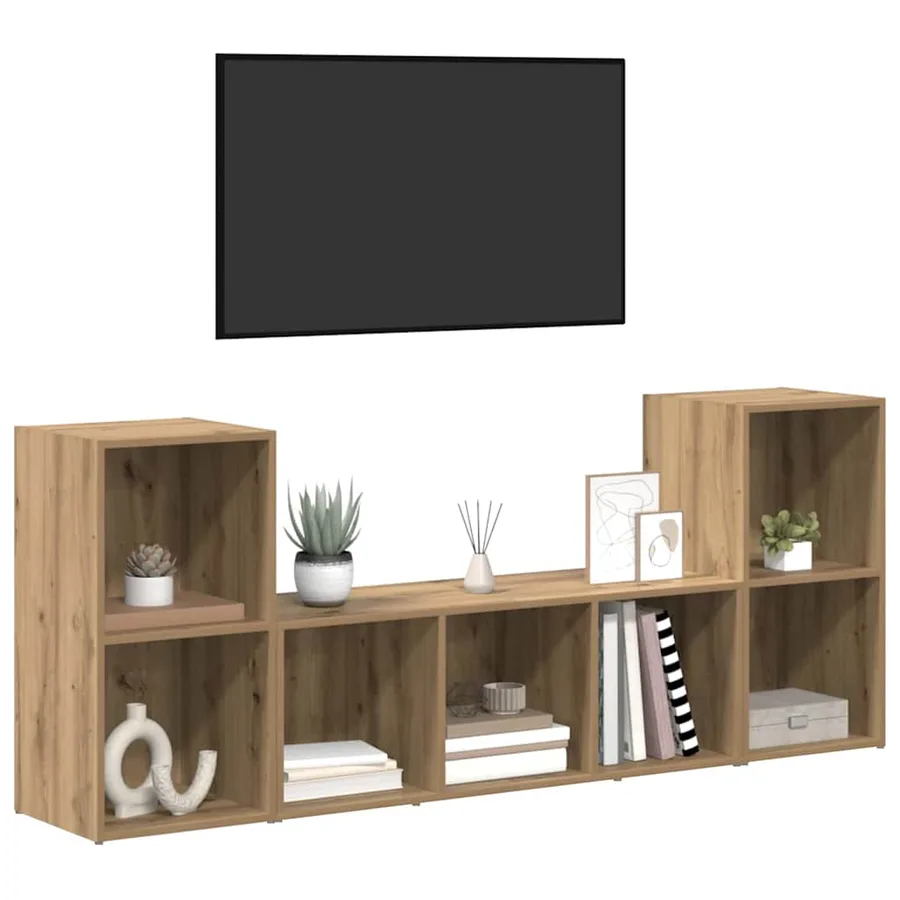 Ensemble meuble TV 3 pcs Marron Bois d'ingénierie - 3