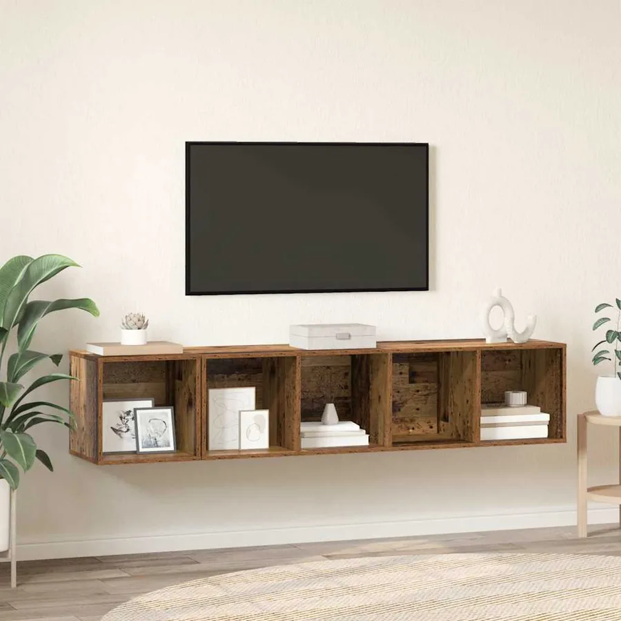 Ensemble de meubles TV 2 pcs Bois Ancien Bois d'ingénierie