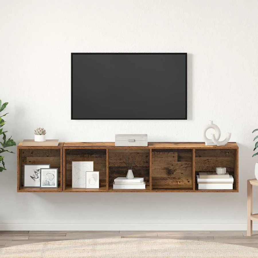 Ensemble de meubles TV 2 pcs Bois Ancien Bois d'ingénierie - 4