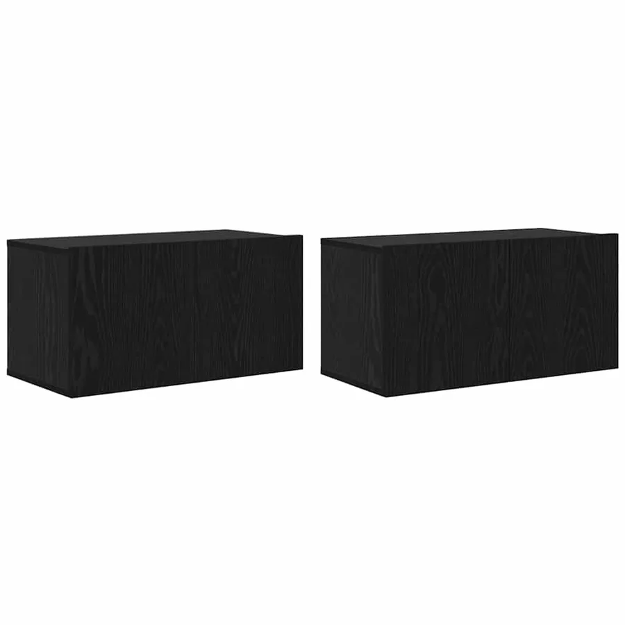Ensemble meuble TV 2 pcs Noir 60 x 30 x 30 cm Bois d'ingénierie - 2